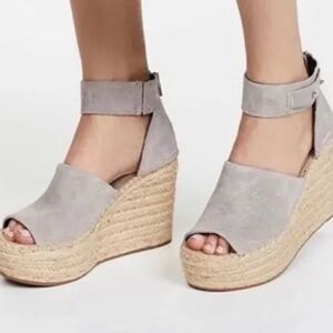 Dolce Vita Light Gray Espadrille Wedges